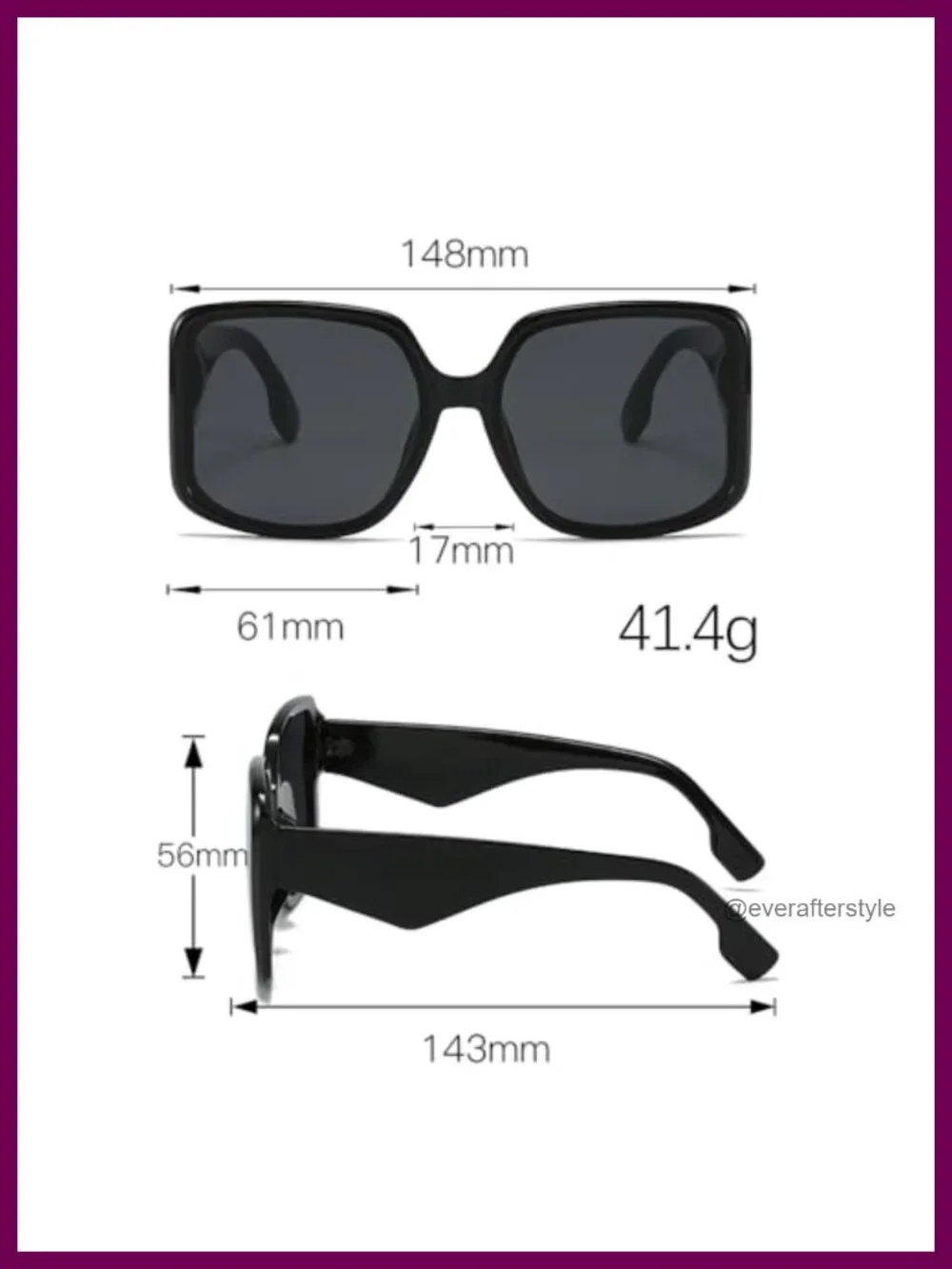 Oversized Square Sunglasses Women Gradient Brown Lenses Fashion Eyewear